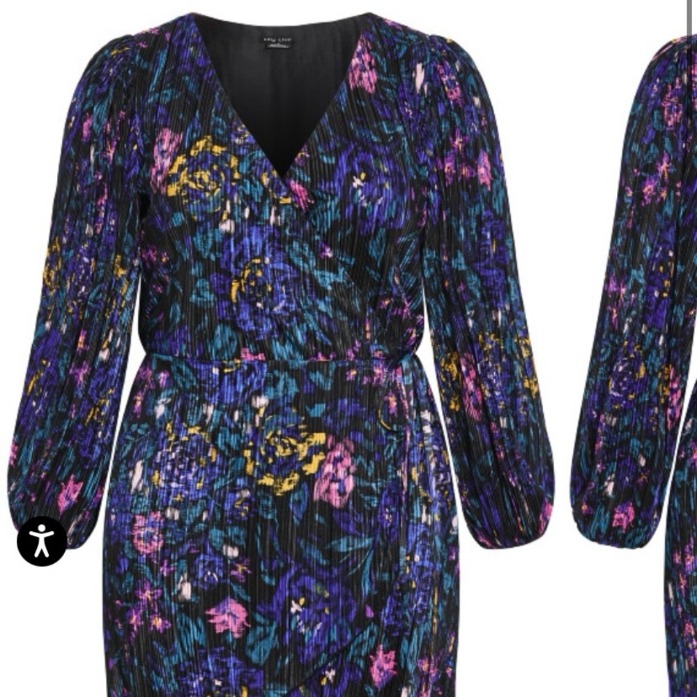 Floral Kira Etched Print Wrap Mini Dress - Picture 5 of 7